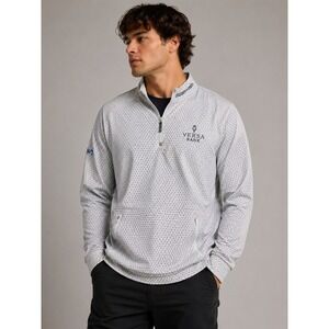 NWT Mizzen + Main Men's Versa‎ Quarter 1/4 Pullover M Trim Fit Geo Pastel Grey |